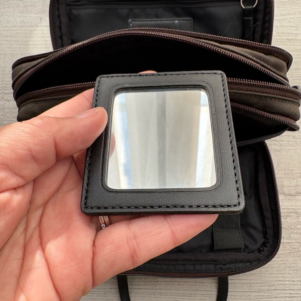 Rare VTG 90s COACH Makeup travel Bag Makeup Pouch with Mirror and handles - Picture 8 of 10